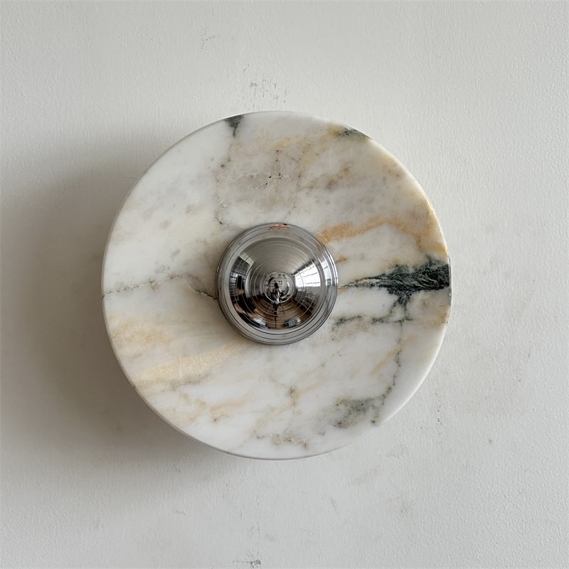 Alba Modern Minimalist Chrome Marble Metal Wall Lamp - Lamp Copper