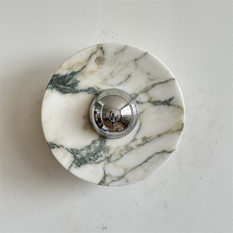 Alba Modern Minimalist Chrome Marble Metal Wall Lamp - Lamp Copper