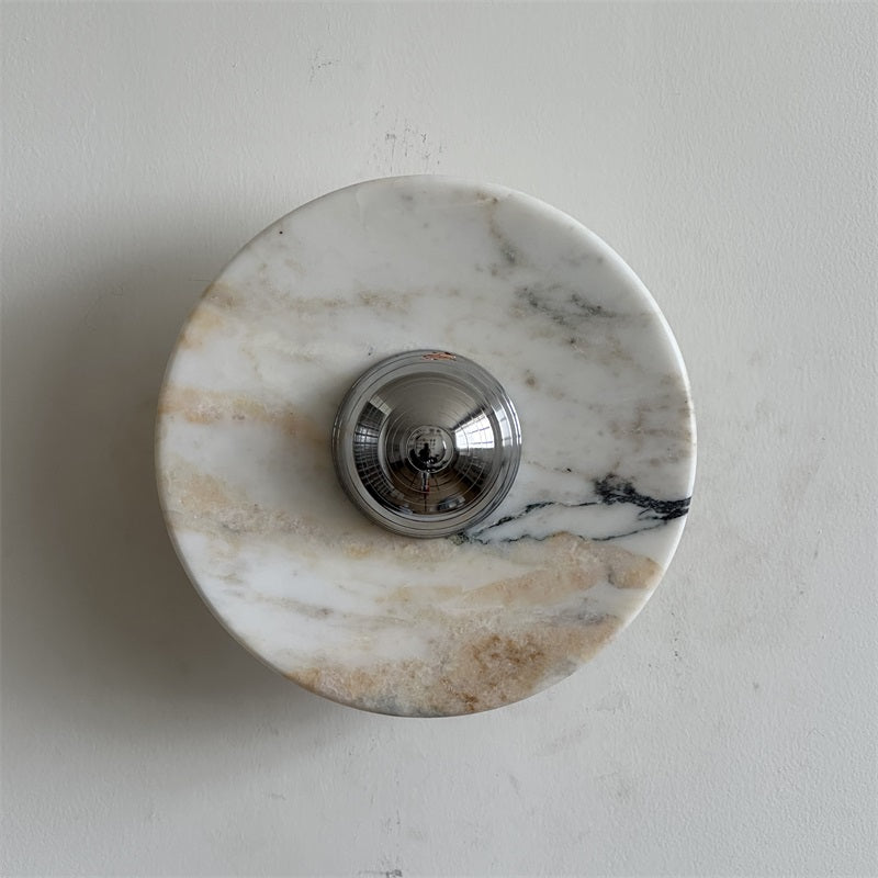 Alba Modern Minimalist Chrome Marble Metal Wall Lamp - Lamp Copper