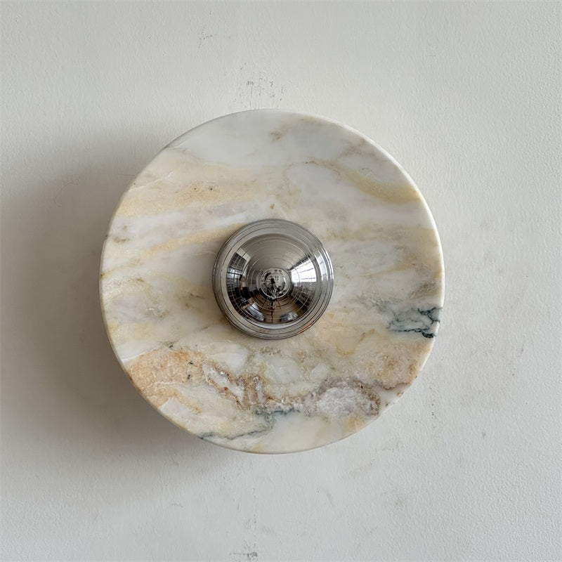 Alba Modern Minimalist Chrome Marble Metal Wall Lamp - Lamp Copper