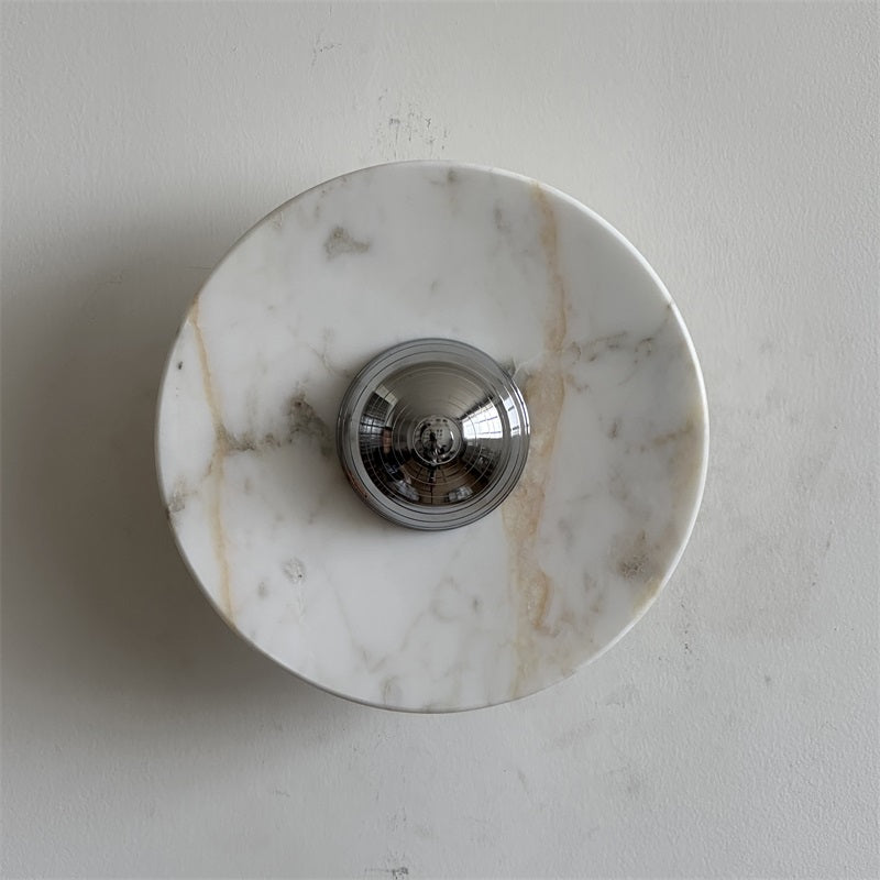 Alba Modern Minimalist Chrome Marble Metal Wall Lamp - Lamp Copper