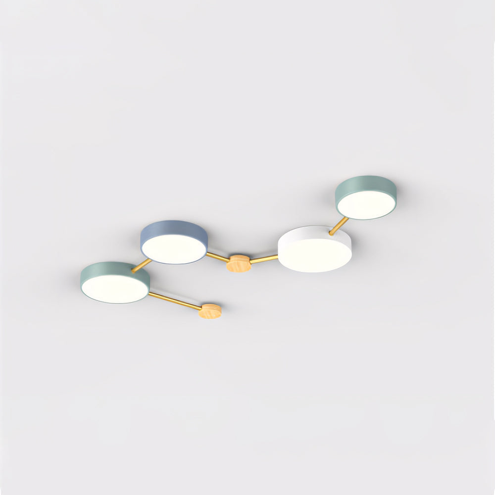Arisha Moderno Acrilico/Legno Plafoniera Bianco/Grigio/Verde Soggiorno