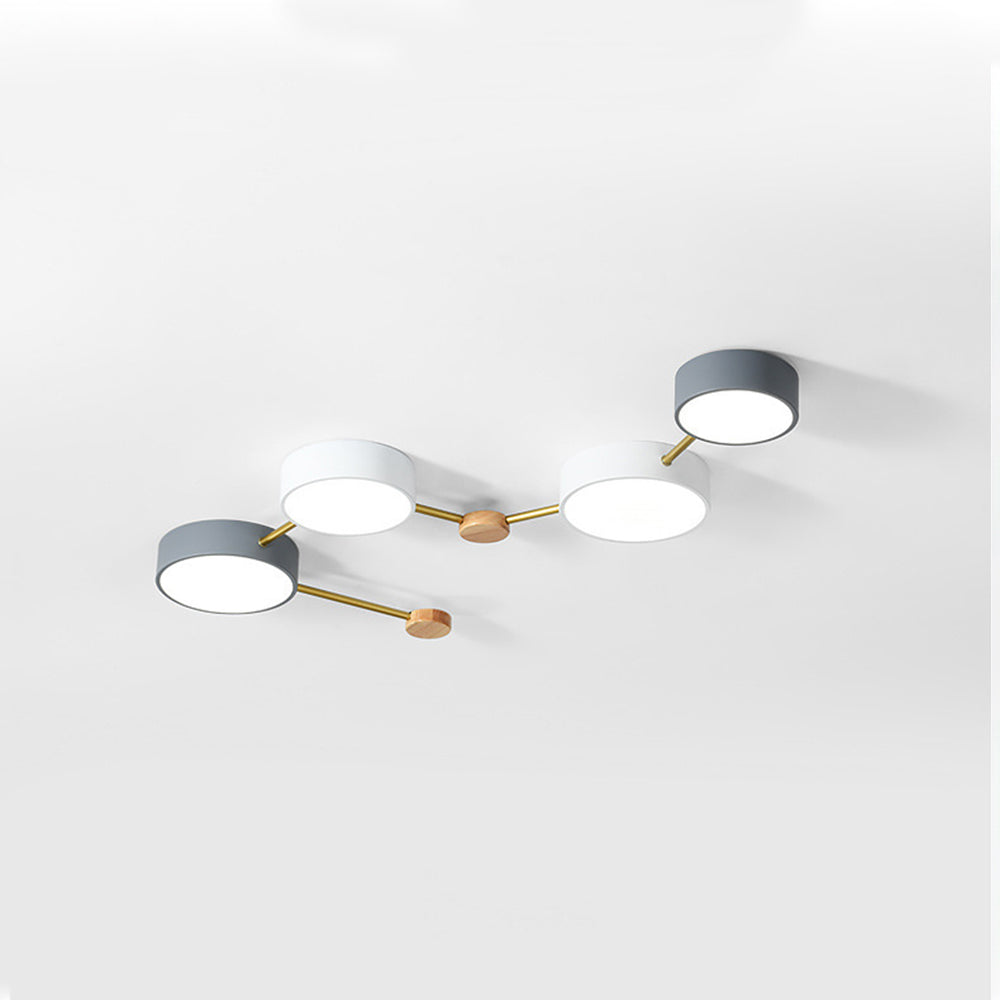 Arisha Moderno Acrilico/Legno Plafoniera Bianco/Grigio/Verde Soggiorno