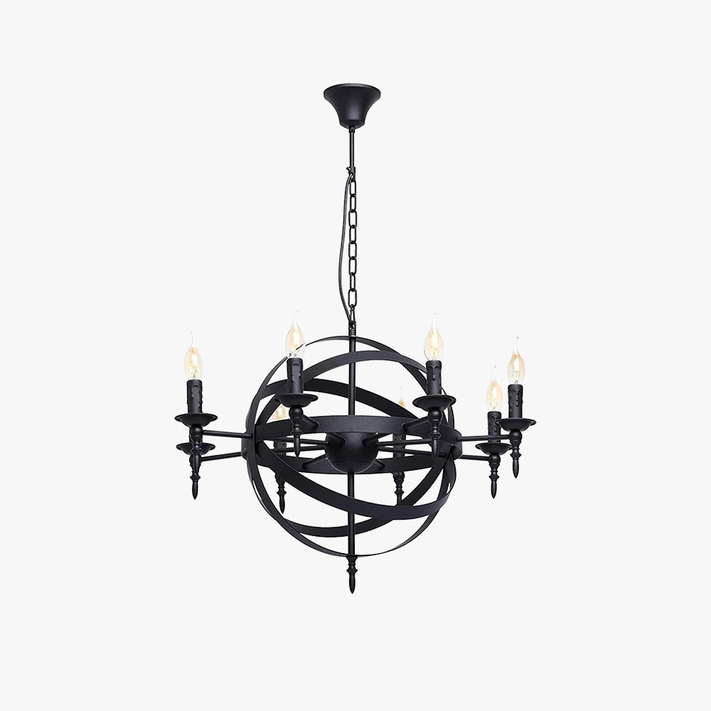Silva Vintage Metallo/Vetro Lux Lampadario Nero Soggiorno/Sala da Pranzo