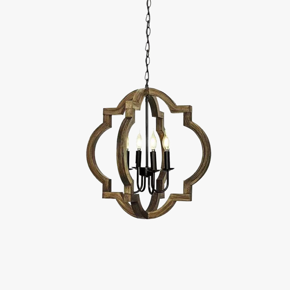 Silva Vintage Metallo/Legno Lux Lampadario Nero Camera da letto/Soggiorno