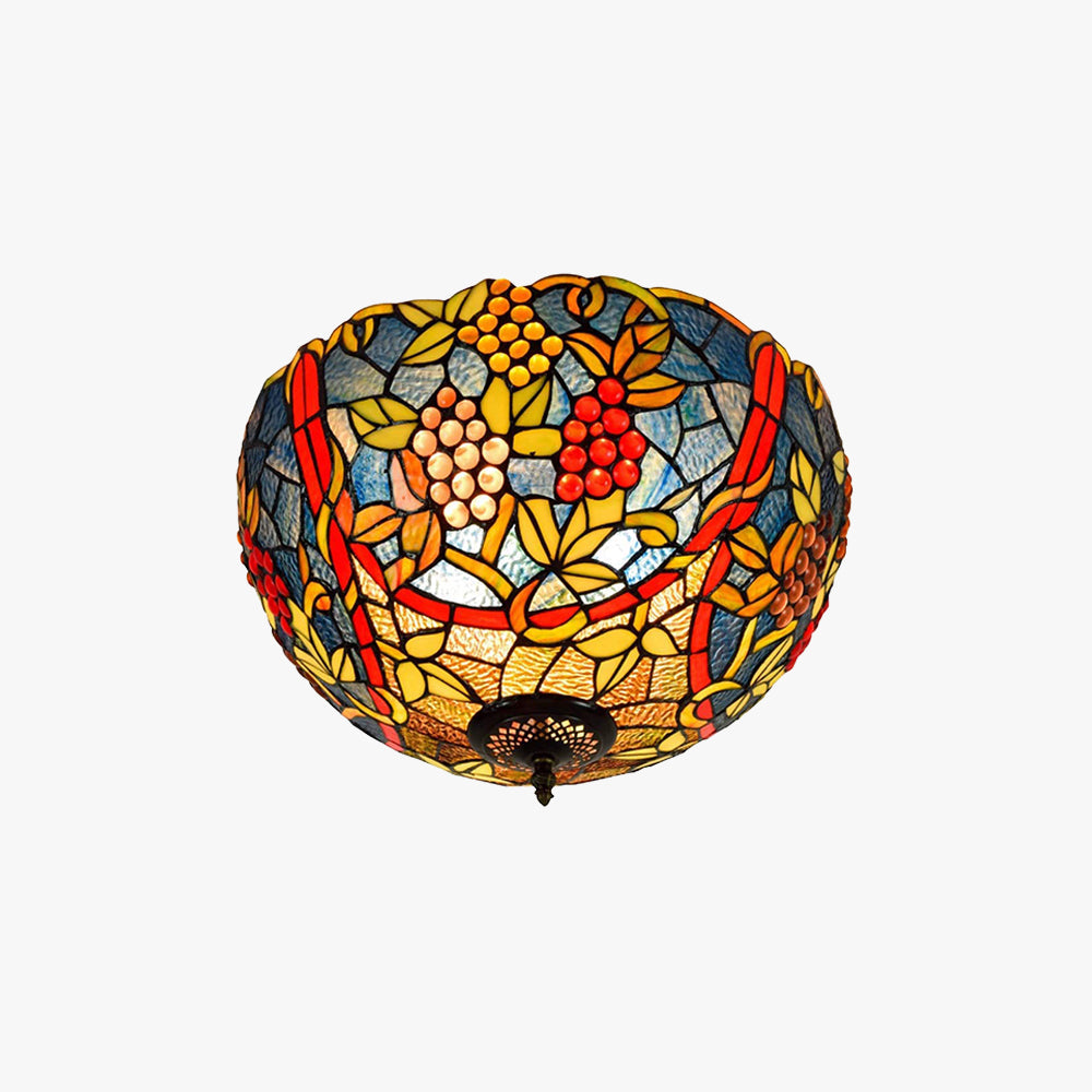 Tiffany Vintage Metallo/Vetro Plafoniera Multicolore Camera da letto/Soggiorno