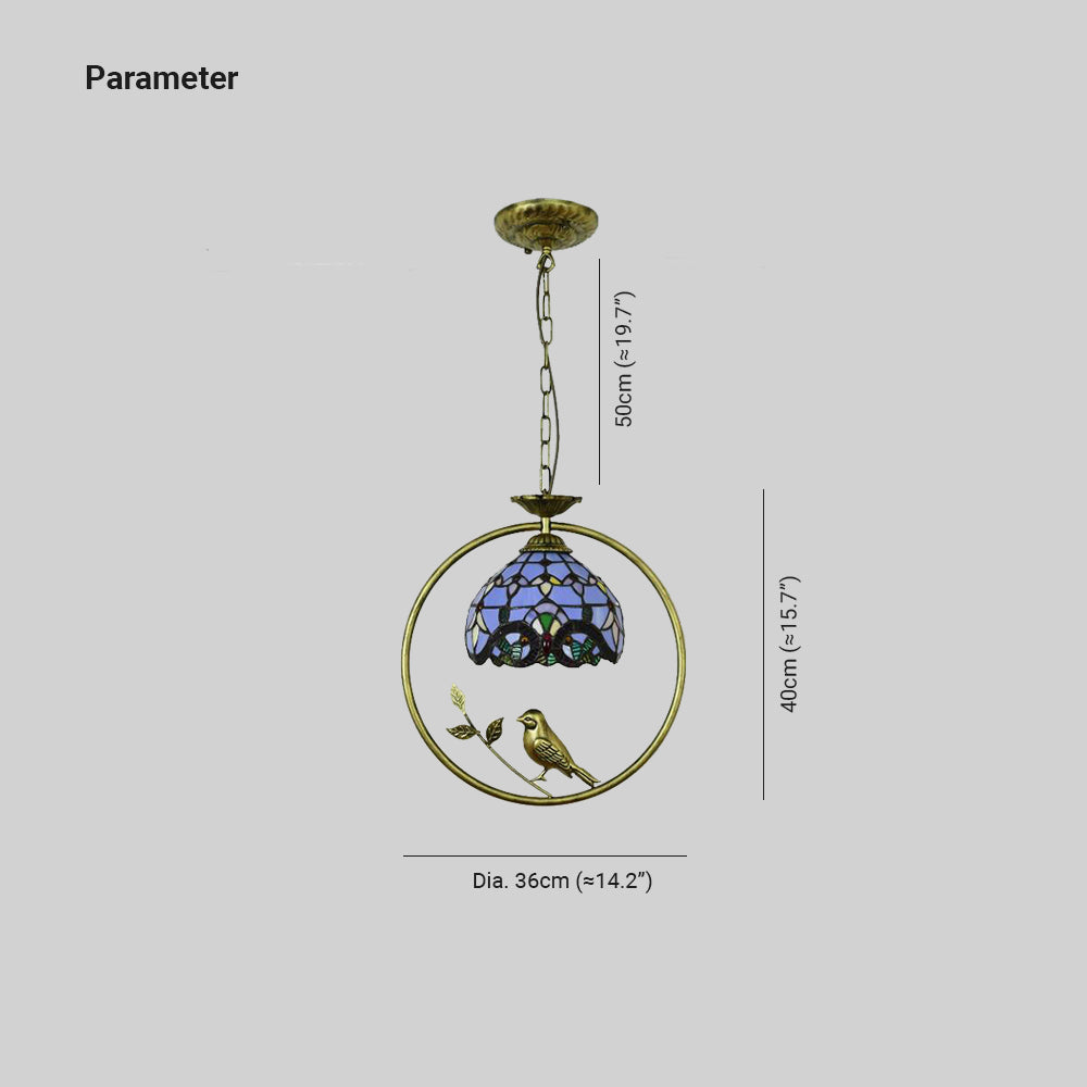 Tiffany Pastorale Metallo/Vetro Sospensione Soggiorno