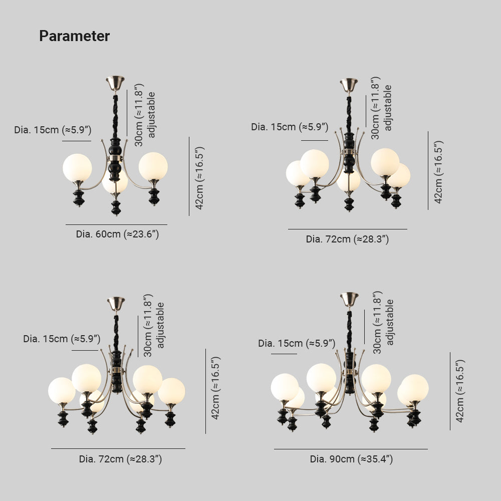Valentina Vintage Metallo/Vetro Sospensione Bianco Soggiorno/Camera da letto