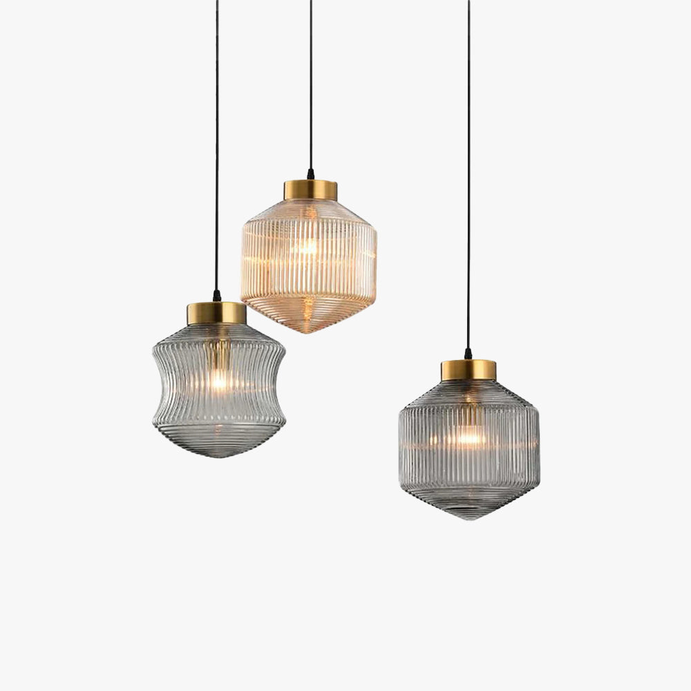 Valentina Moderne Metallo/Vetro Lampade a Sospensione Ambra/Grigio Soggiorno/Ristorante