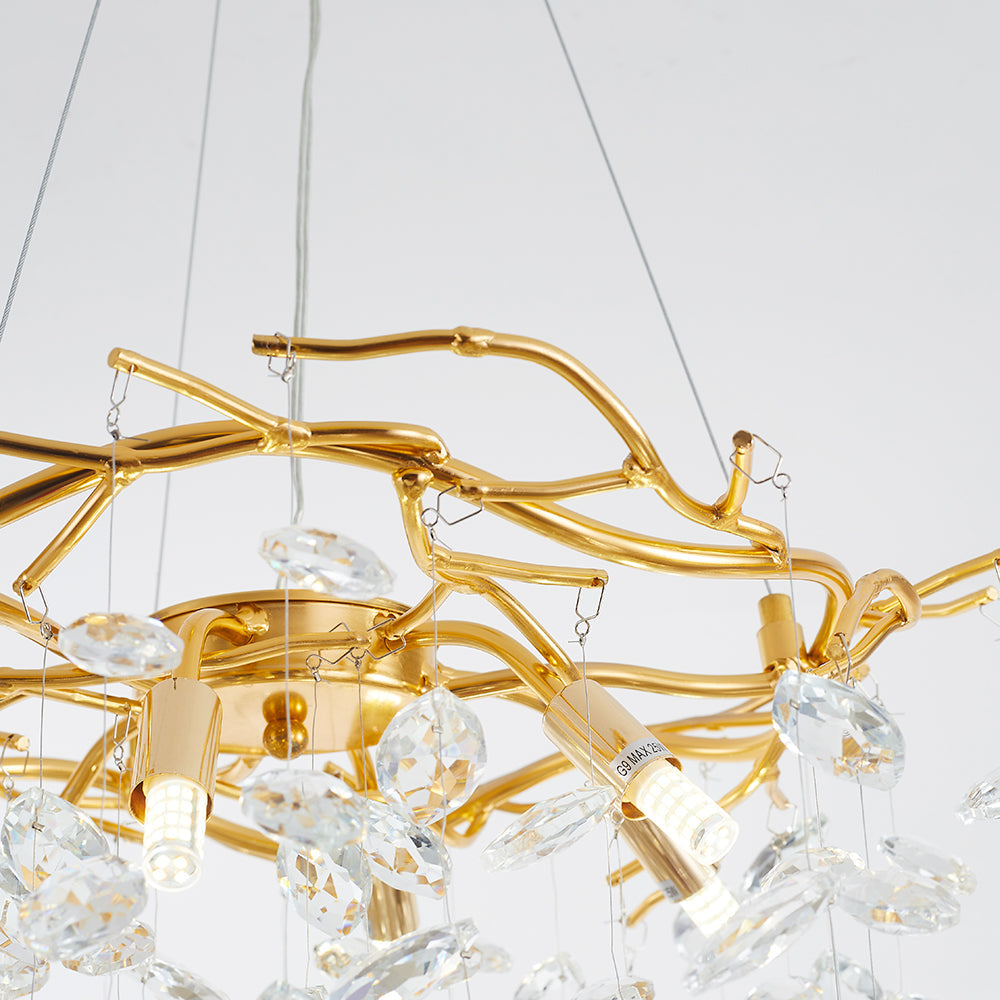 Marilyn Design LED Lampada a Sospensione Artistico in Metallo/Cristallo Oro Soggiorno/Camera da Letto