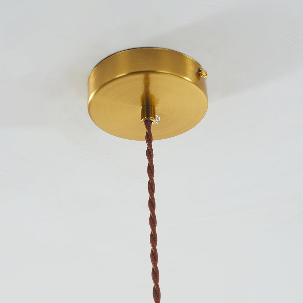 Valentina Retro Rotondo Metallo Vetro Lampada a Sospensione Verde