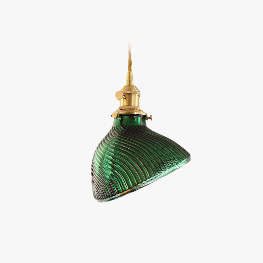 Valentina Retro Rotondo Metallo Vetro Lampada a Sospensione Verde