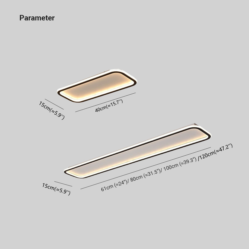 Arisha Minimaliste Rettangolare Metallo/Silicone Plafoniere Soggiorno