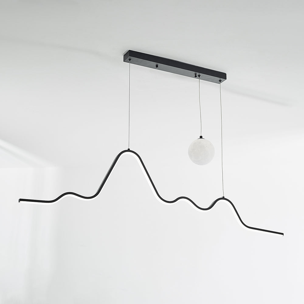 Arisha Lusso Onda Luna Metallo Silicagel Lampade a Sospensione
