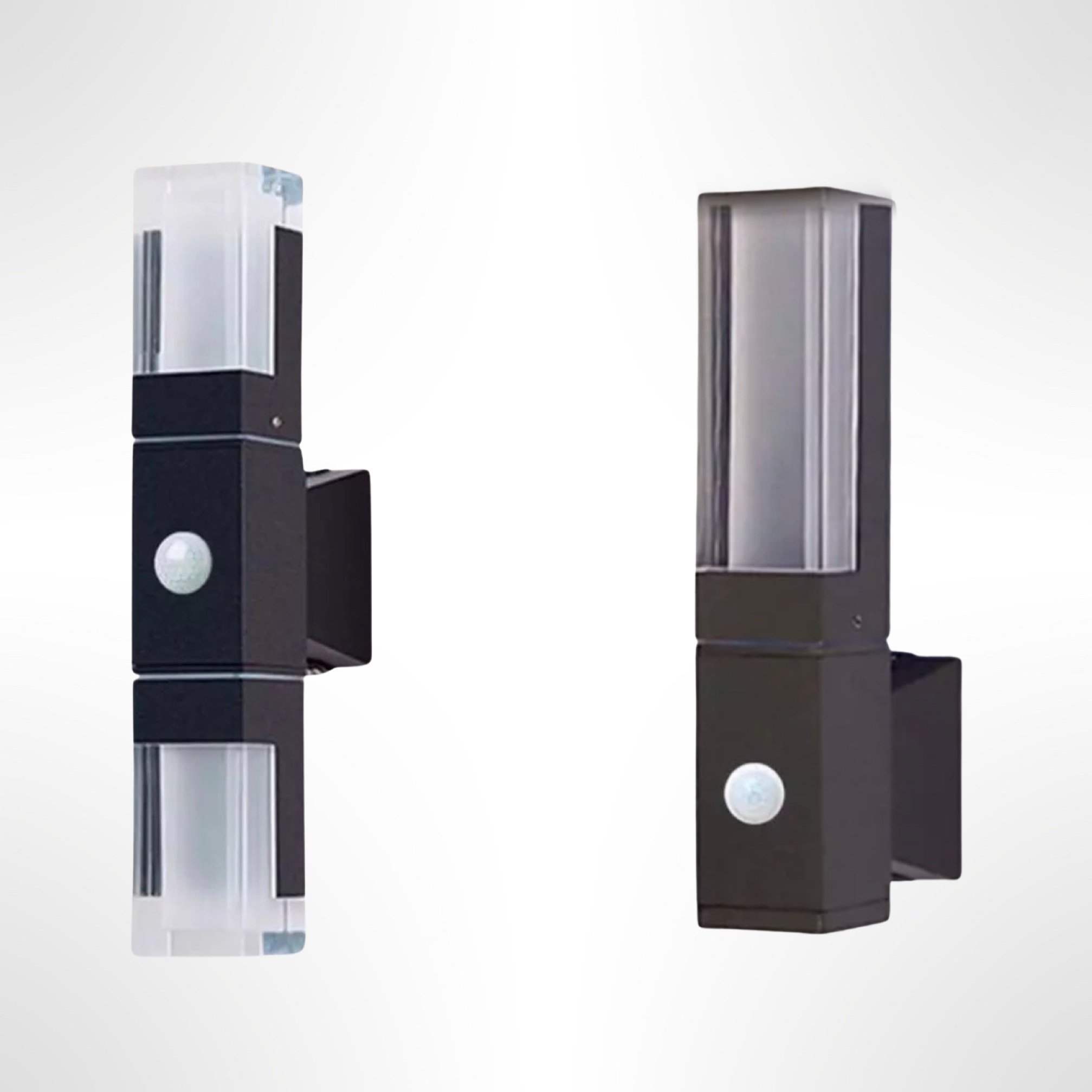 Ray Moderno LED Applique da Esterni Metallo Nero Rettangolare Impermeabile