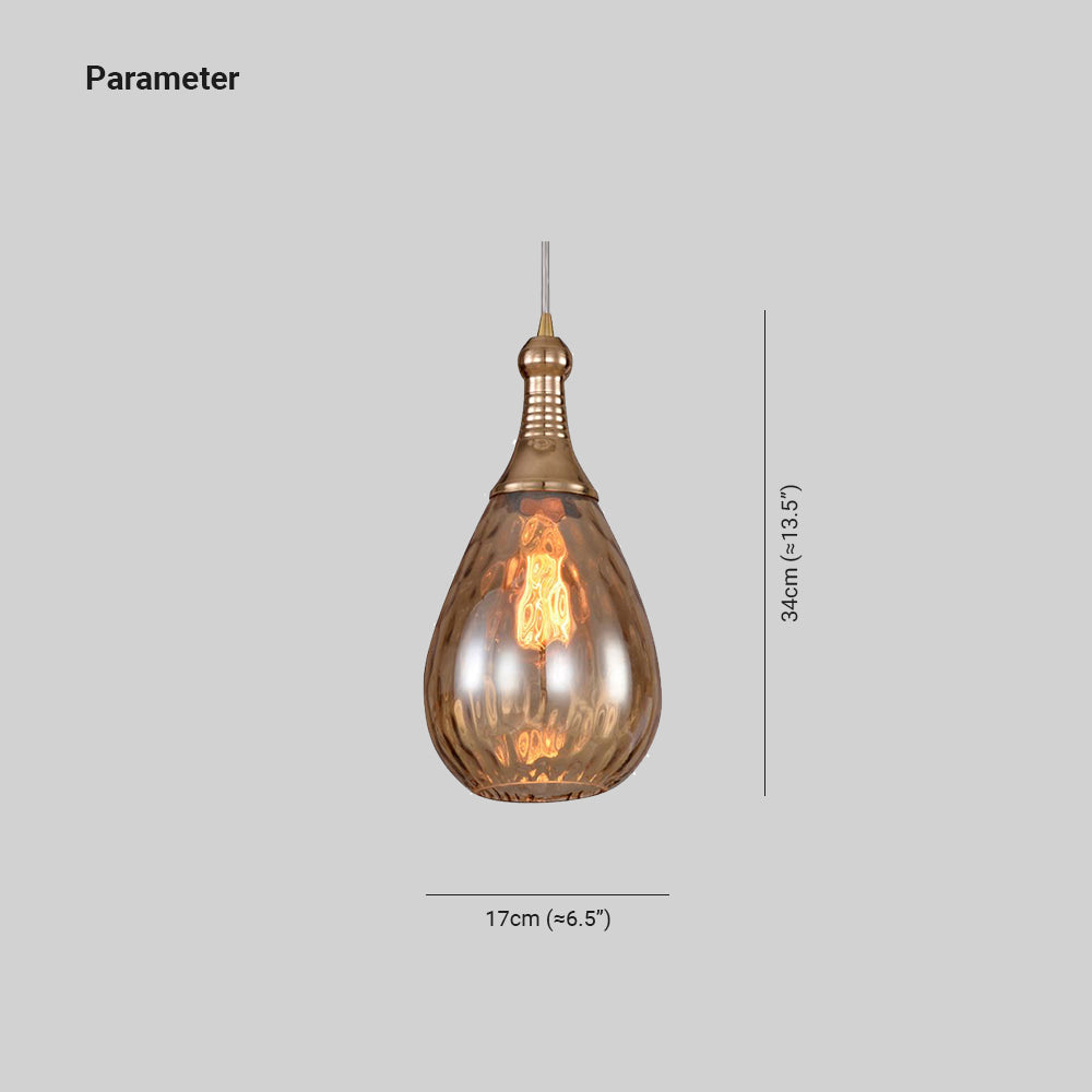 Avi Industriale Teardrop Vetro Lampada a Sospensione Soggiorno