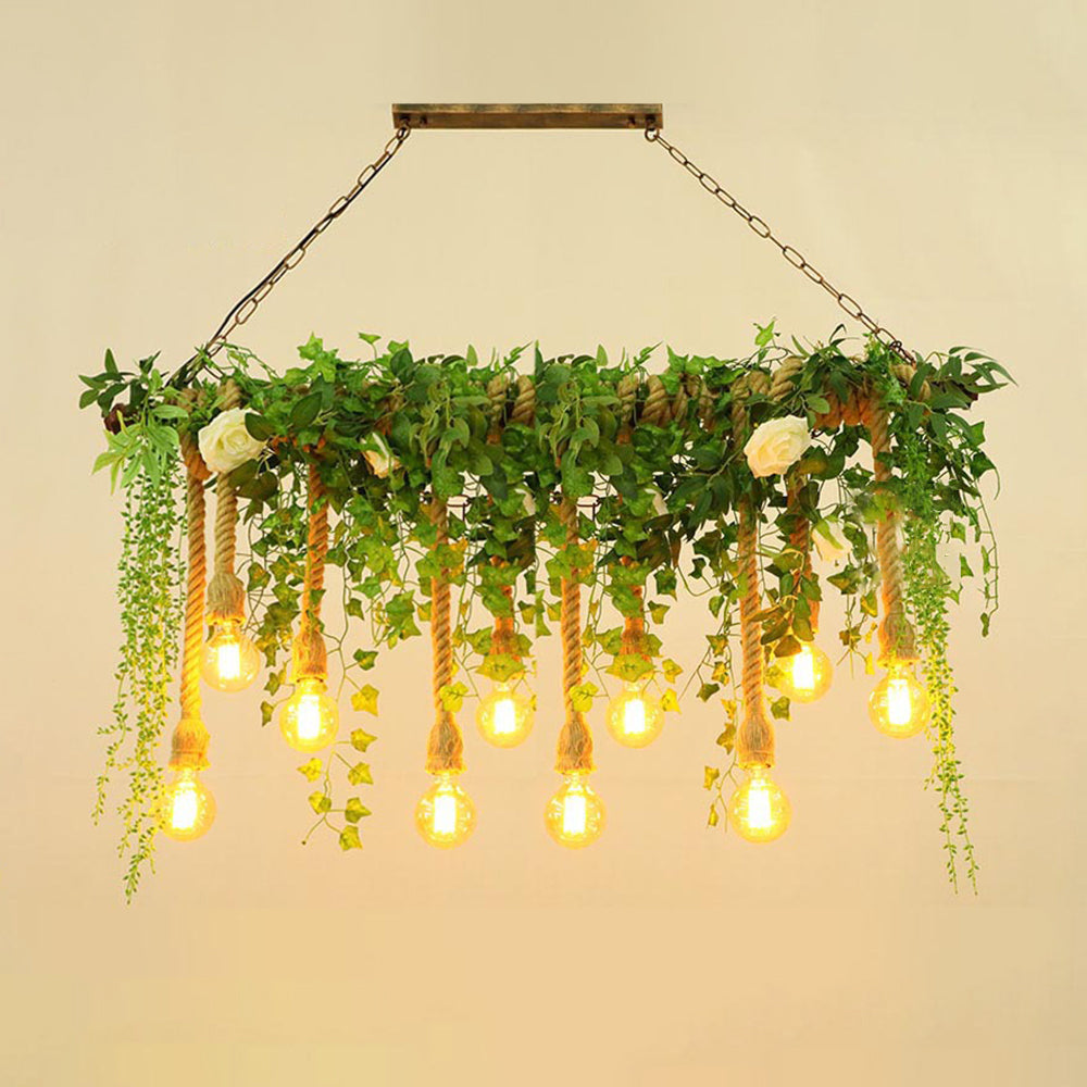 Ritta Naturale Metallo Lampade a Sospensione Verde Soggiorno/Sala da Pranzo