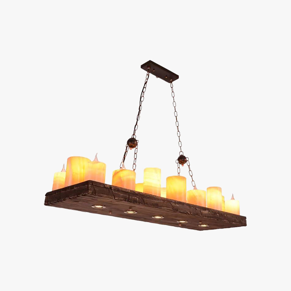Epoch Fattoria Legno Candela Metallo Vetro Candela Lampadari Soggiorno