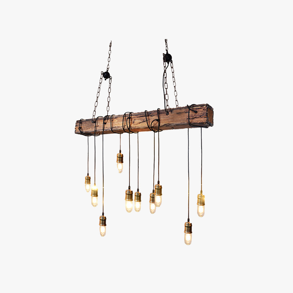 Epoch Vintage Industriale Rettangolare Legno Lampade a Sospensione