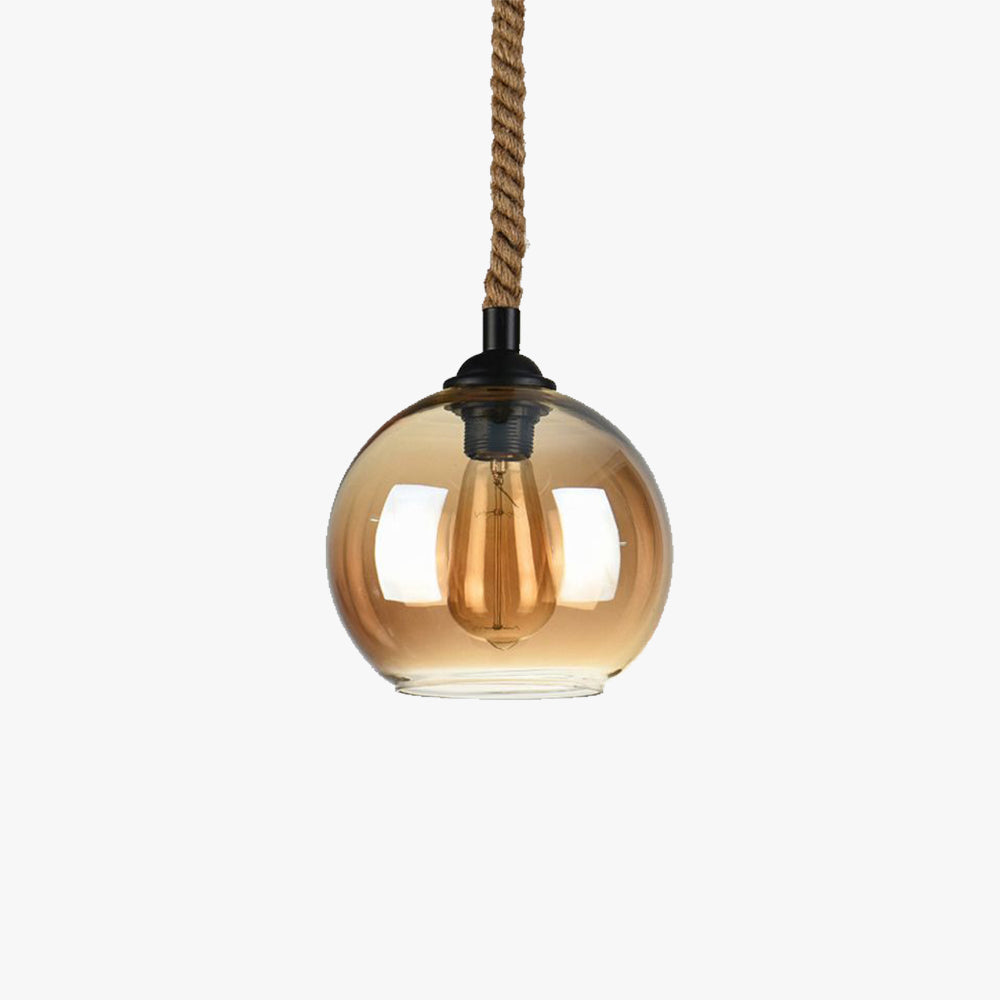 Valentina Vintage Industriale Sfera Vetro Lampada a Sospensione Soggiorno