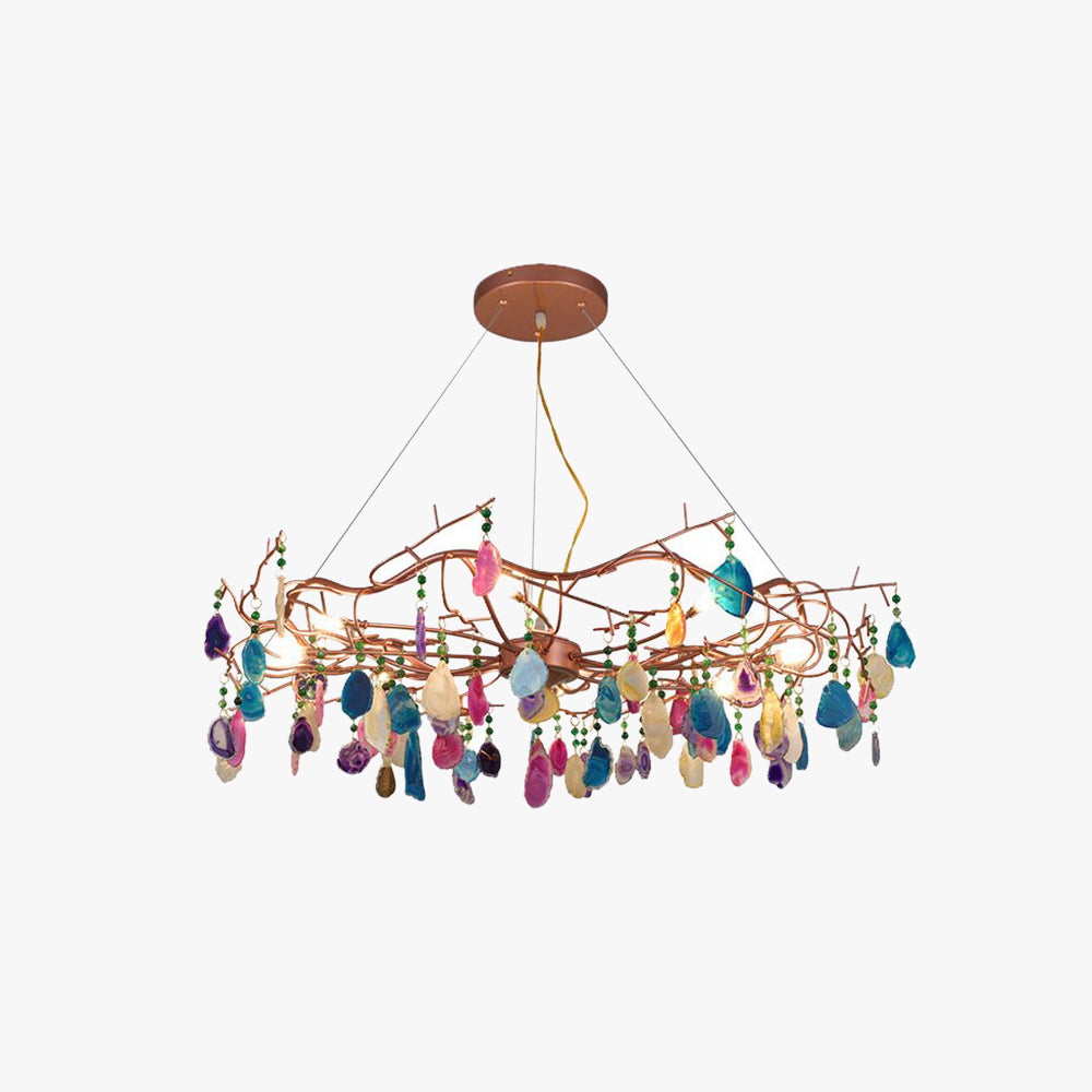 Valentina Arte Deco Agate Pietra Lampade a Sospensione Soggiorno