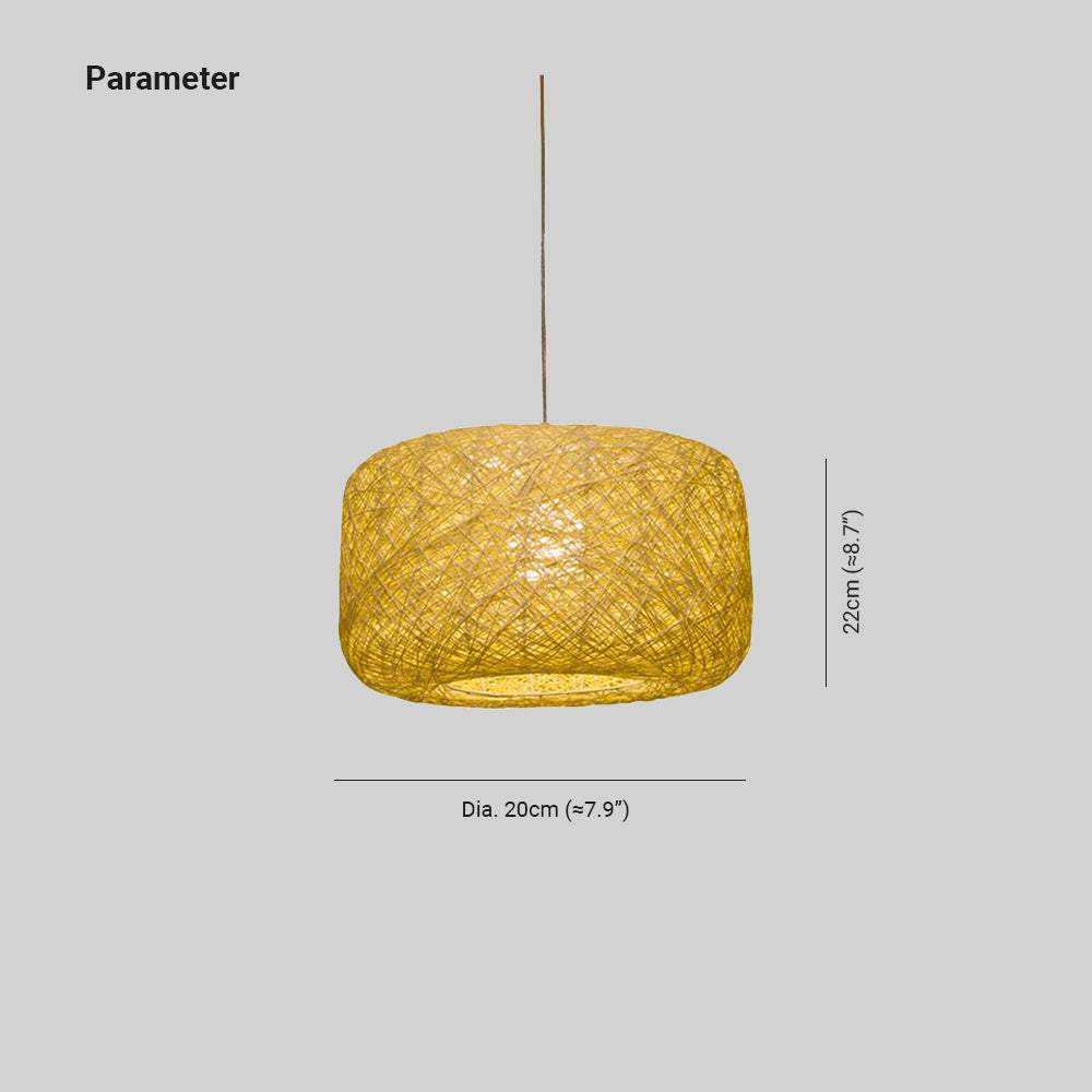 Ritta Natural Lanterna Cilindrica Rattan Lampade a Sospensione Corridoio