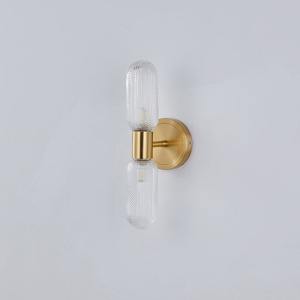 Kristy Design LED Applique Vetro Globo Oro Trasparente Lusso
