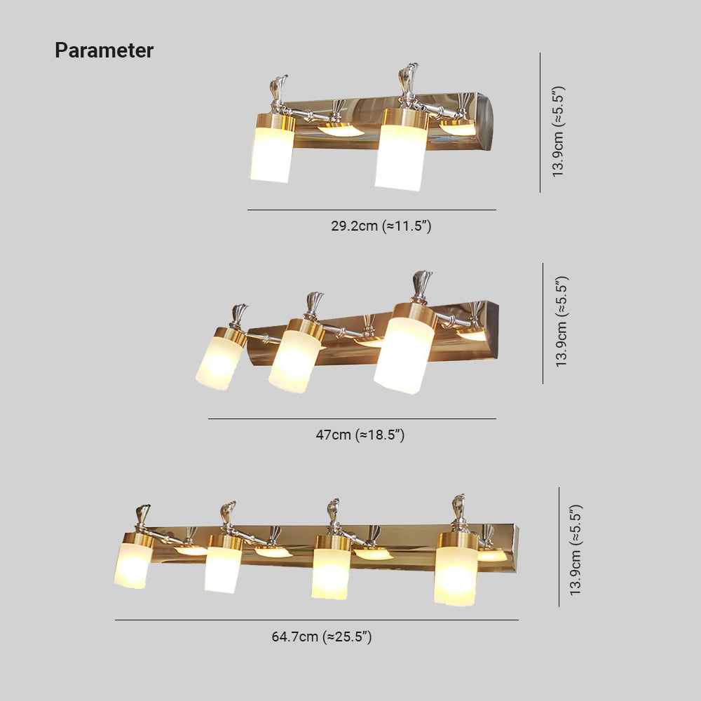 Arisha Moderno Classico LED Applique Metallo Acrilico Oro Specchio Bagno/Camera da Letto