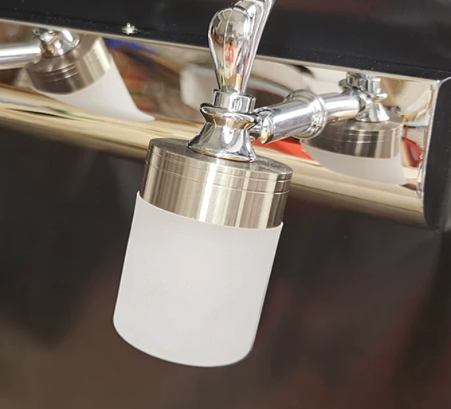 Arisha Moderno Classico LED Applique Metallo Acrilico Argento Specchio Bagno/Camera da Letto