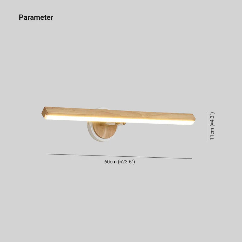 Muto Moderno LineareLED Applique Legno Specchio Bagno/Soggiorno/Camera da Letto