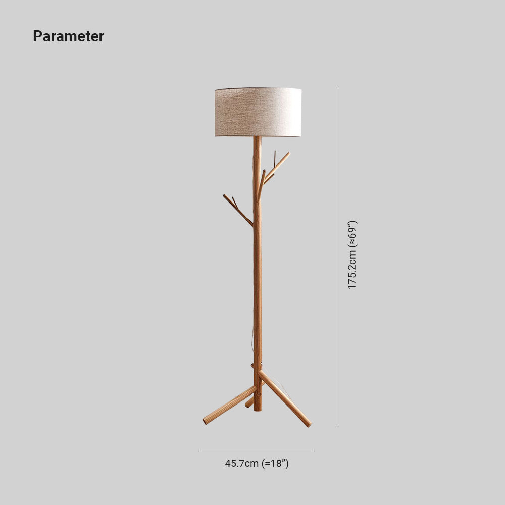 Muto Tessuto Legno Albero Giapponese Lampade da Terra