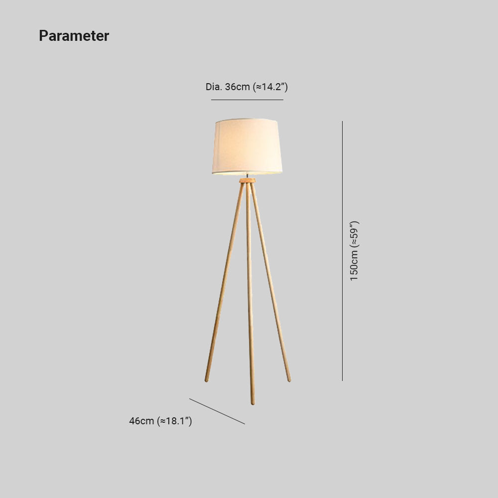 Muto Moderne LED Base Lampade da Terra Legno/Tessuto Salotto