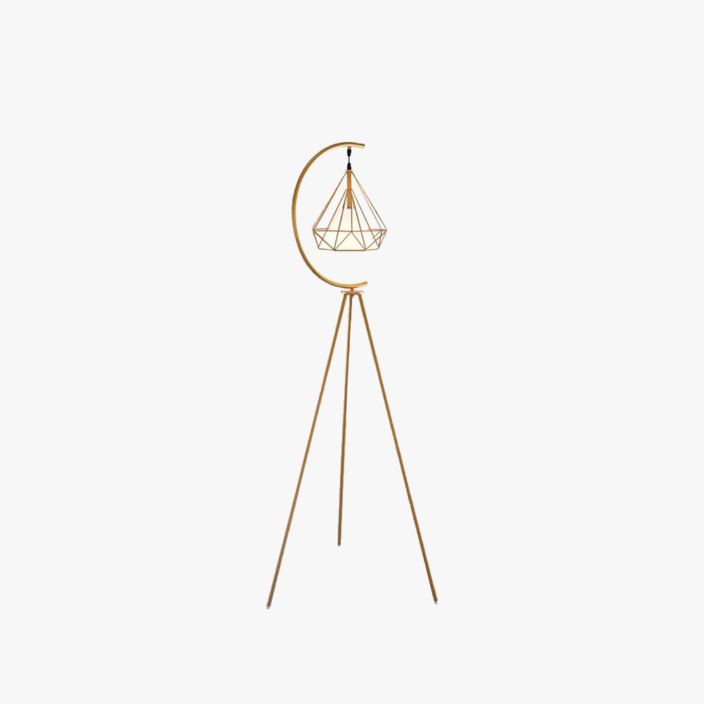 Tiffany Design LED Diamante Gabbia Lampade da Terra Metallo Nero/Oro Soggiorno/Camera da Letto
