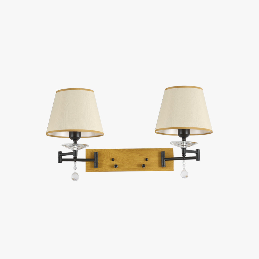 Arisha Moderni LED Applique Doppia Testa Della Lampada Regolabile Tessuto Bianco Soggiorno/Camera da Letto