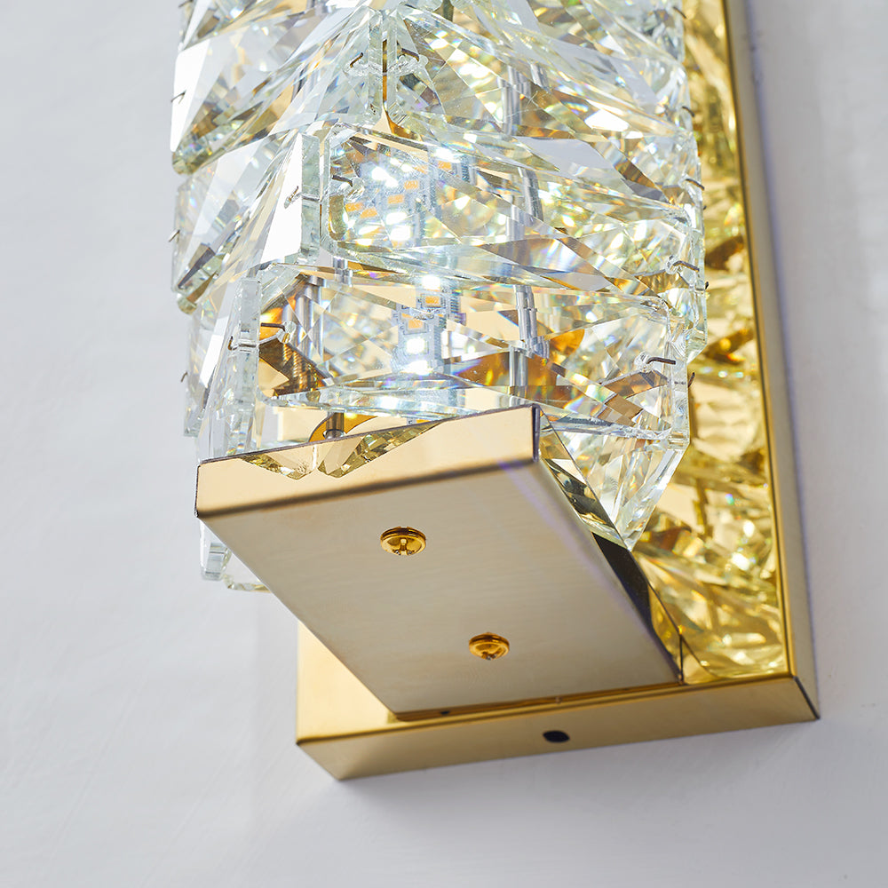 Kristy LED Applique Metallo Cristallo Rettangolare Moderno