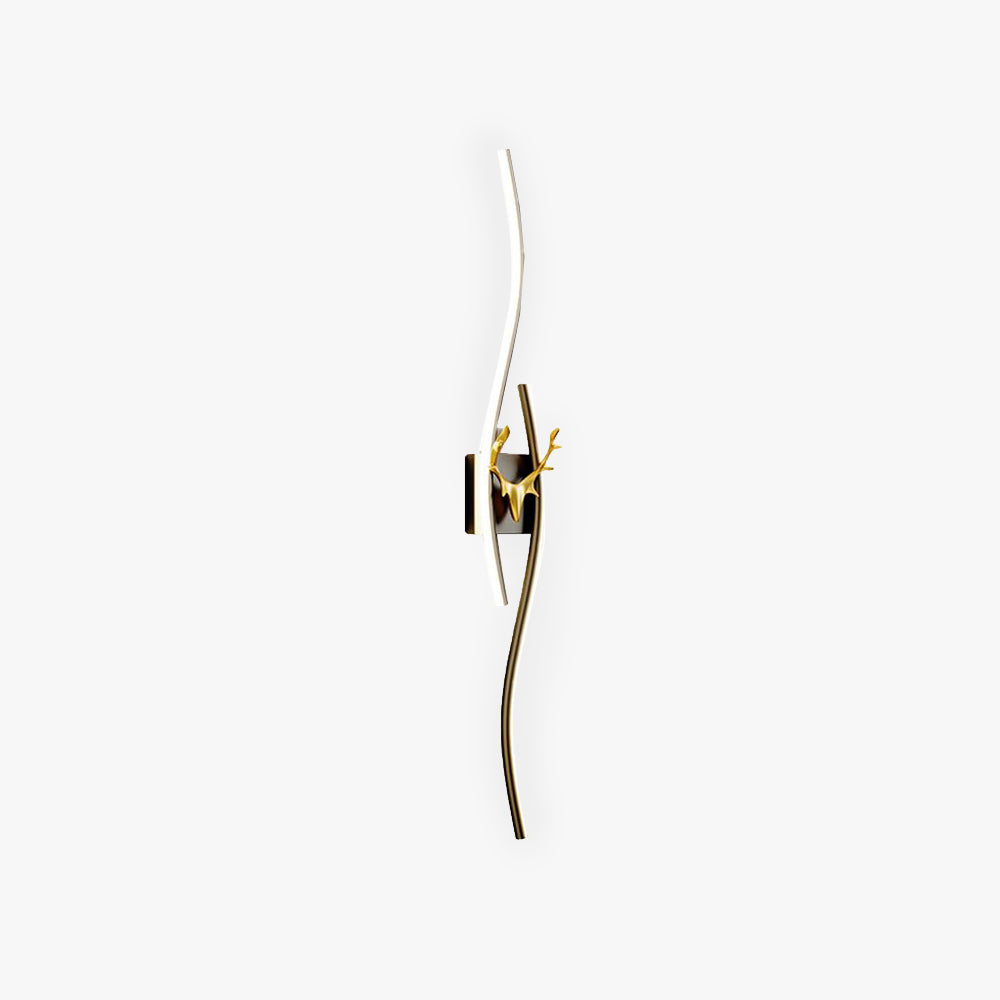 Alana Minimalismo Lineare Onda Design LED Applique Metallo Oro Specchio Bagno