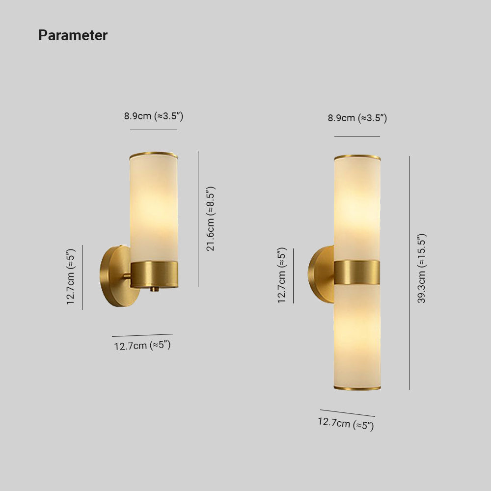 Arisha Vintage Cylinder Ottone Lampade da Specchi LED Metallo