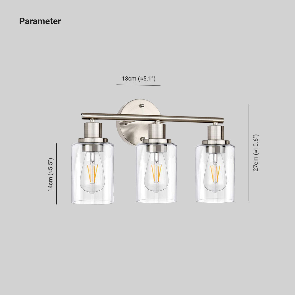 Silva Moderno Industriale LED Applique Metallo Argento Specchio Bagno