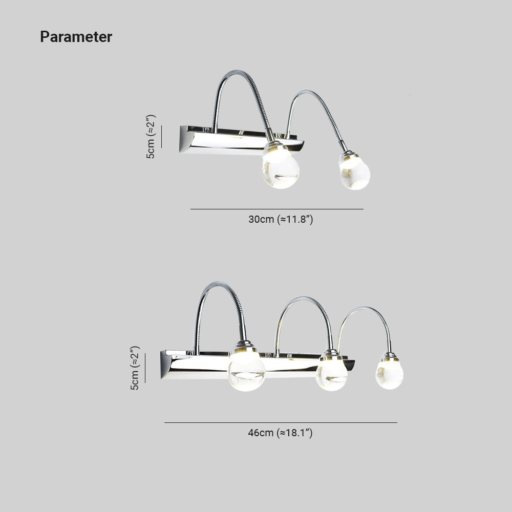 Arisha Moderno Curve Intorno Acciaio/Acrilico Applique Bianco