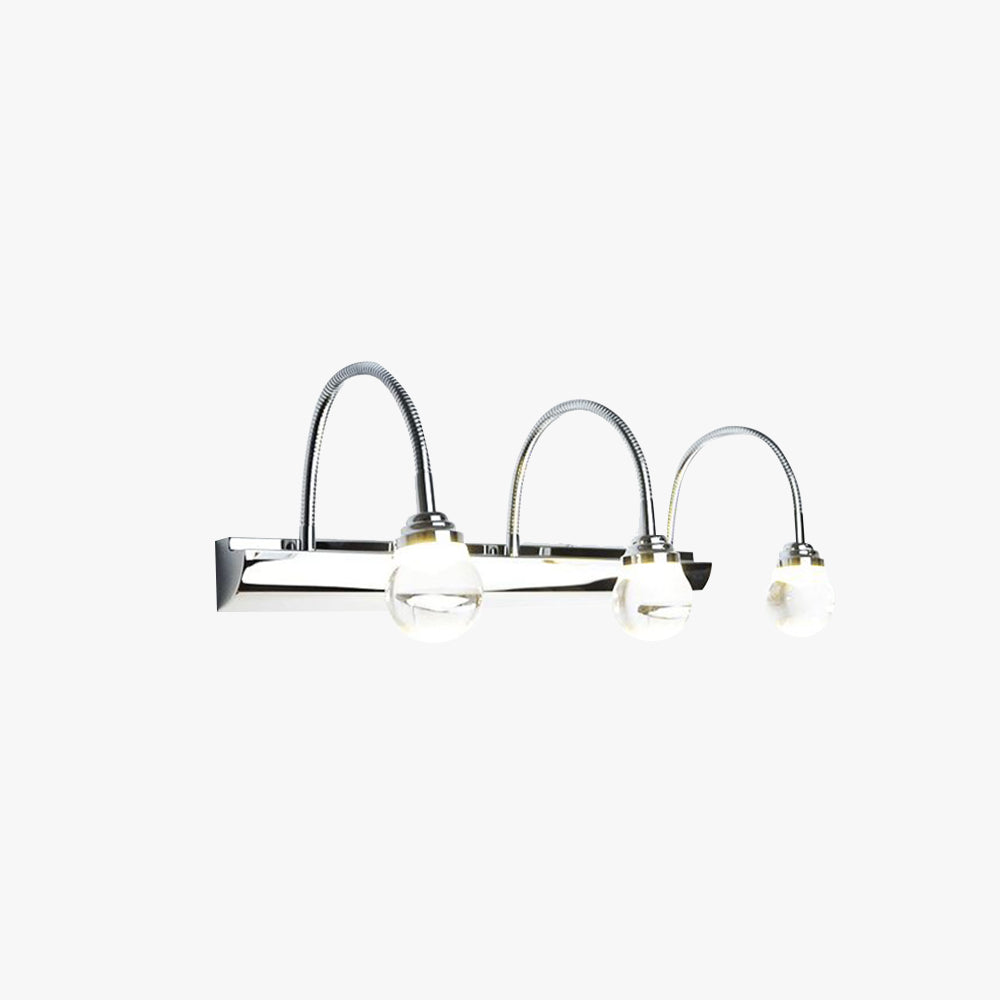 Arisha Moderno Curve Intorno Acciaio/Acrilico Applique Bianco