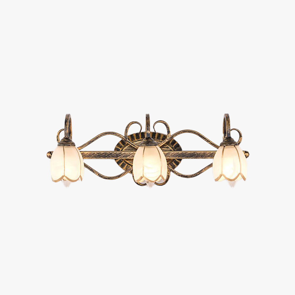 Arisha Moderni LED Applique Metallo/Vetro Ottone Fiore Camera da Letto Antico