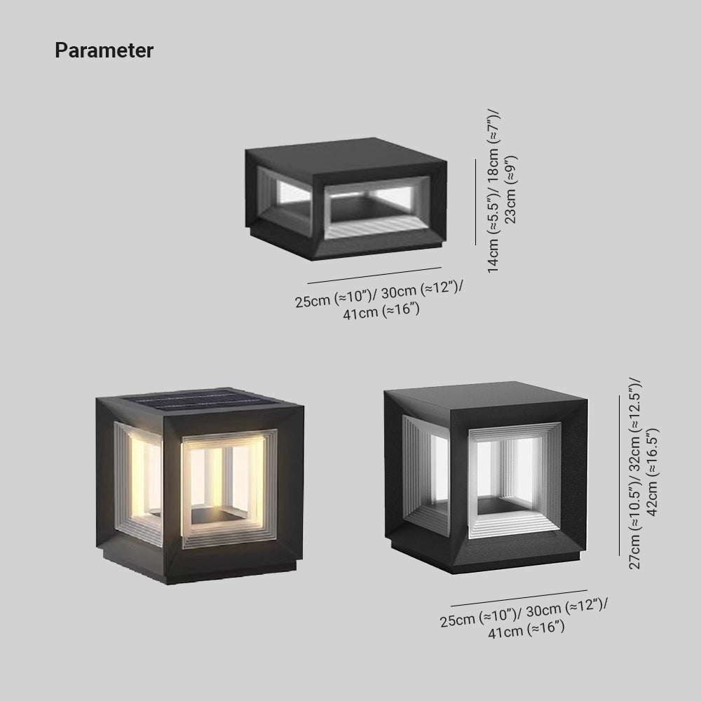 Ray Contemporaneo Quadrate Solare Metallo Lampade da Esterno
