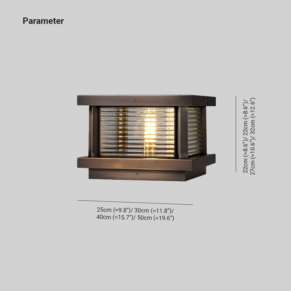 Ray Moderno Rettangolare Metallo Lampade da Esterno