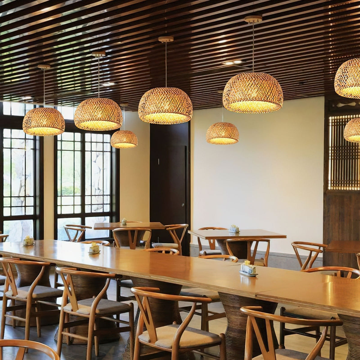 Bamboo Braided Pendant Lamp - Blowlighting