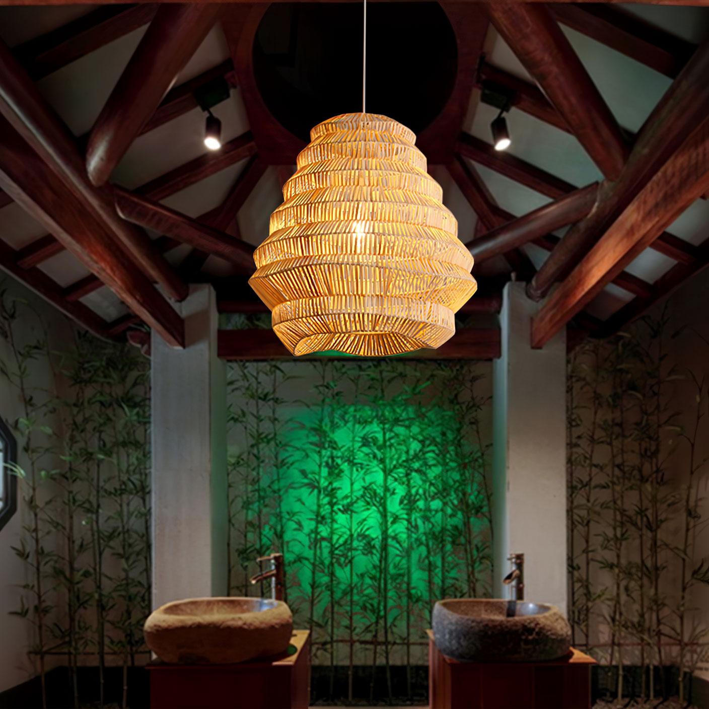 Bamboo Spiral Pendant Lamp - Blowlighting