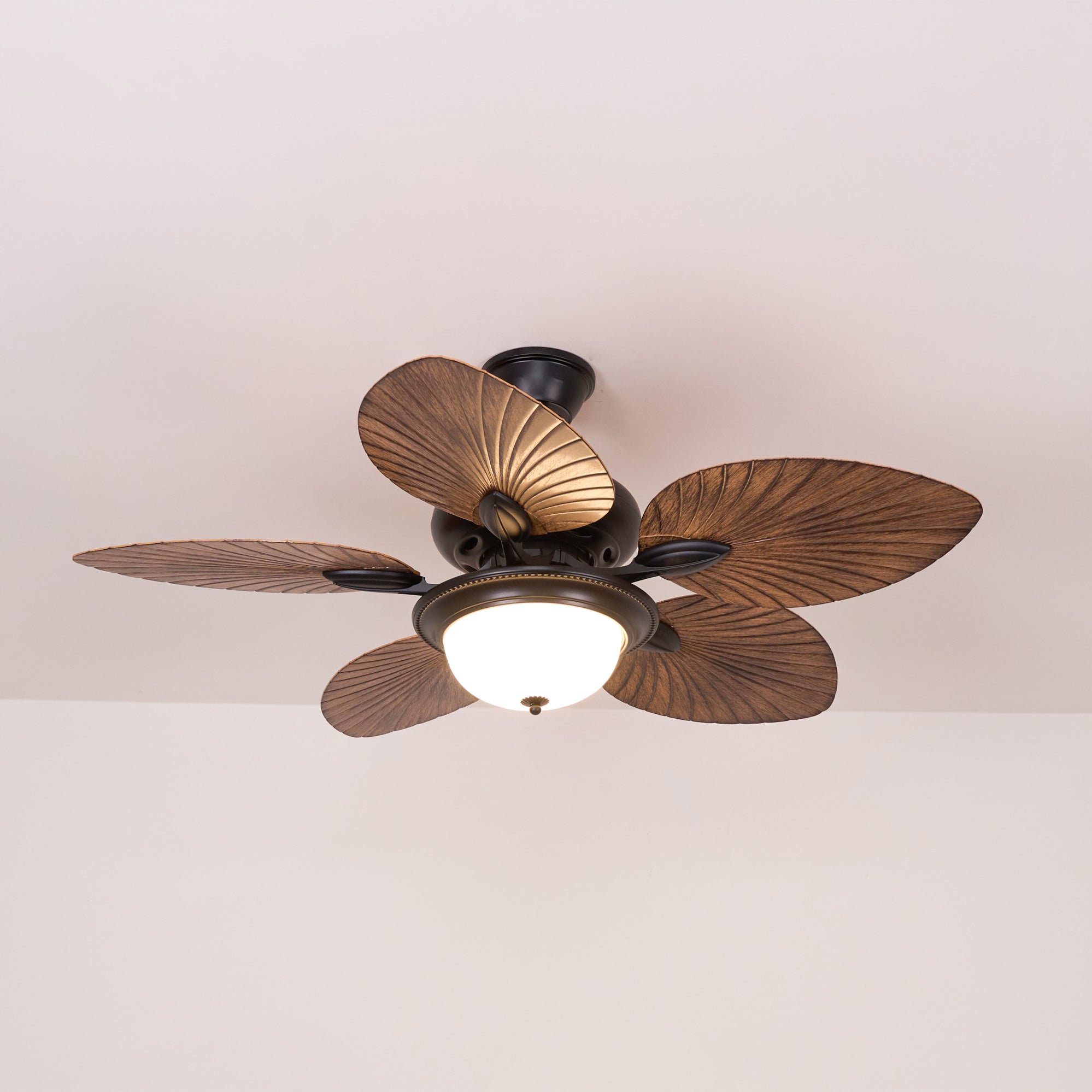 Ventilatore da soffitto Virel Tropicale in legno con luce, luce spenta