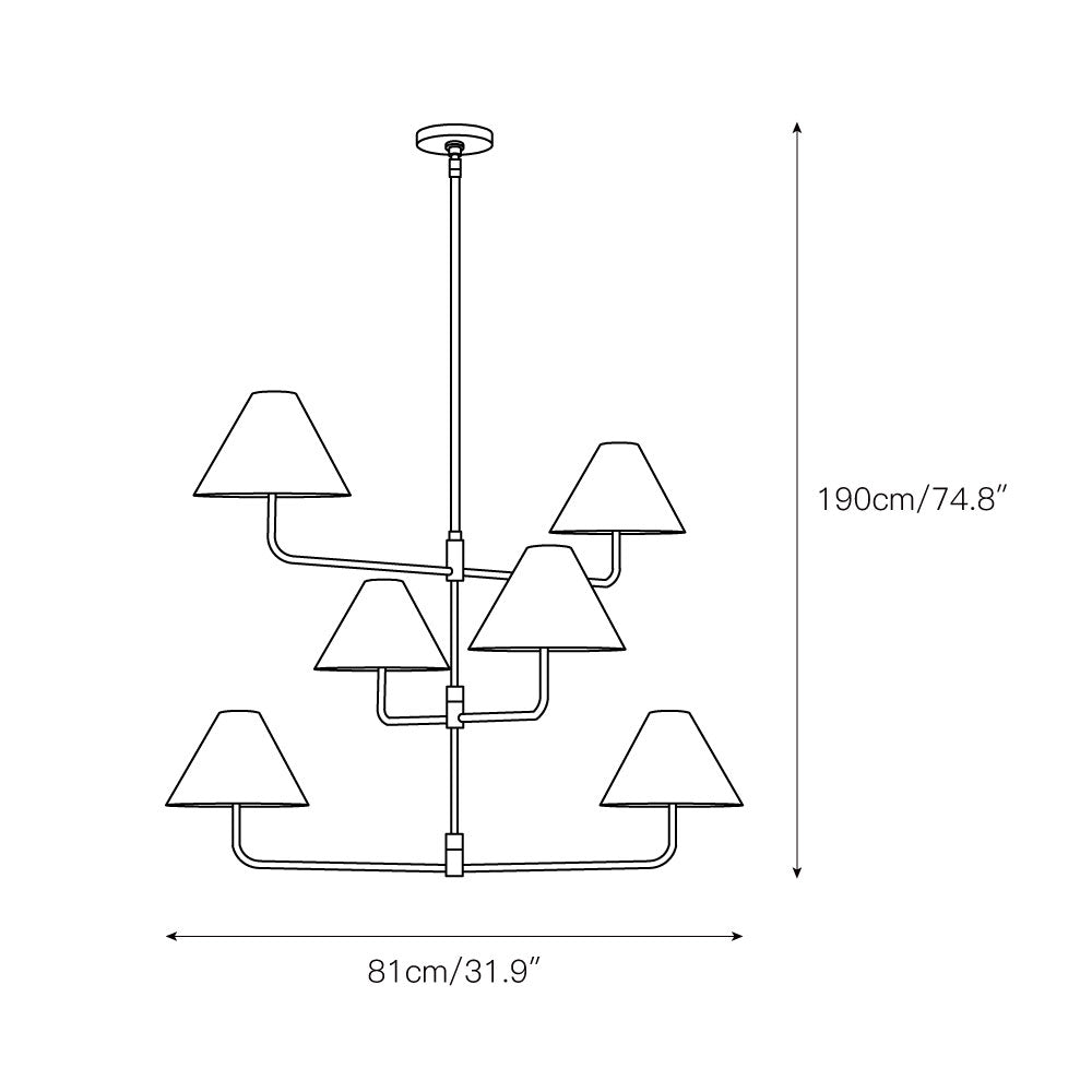 Zoruvyh Three Tier Vintage Industrial Fabric Metal Chandelier - Lamp Copper
