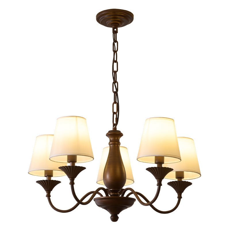 Aurora Chandelier Fabric Shade Vintage - Blowlighting