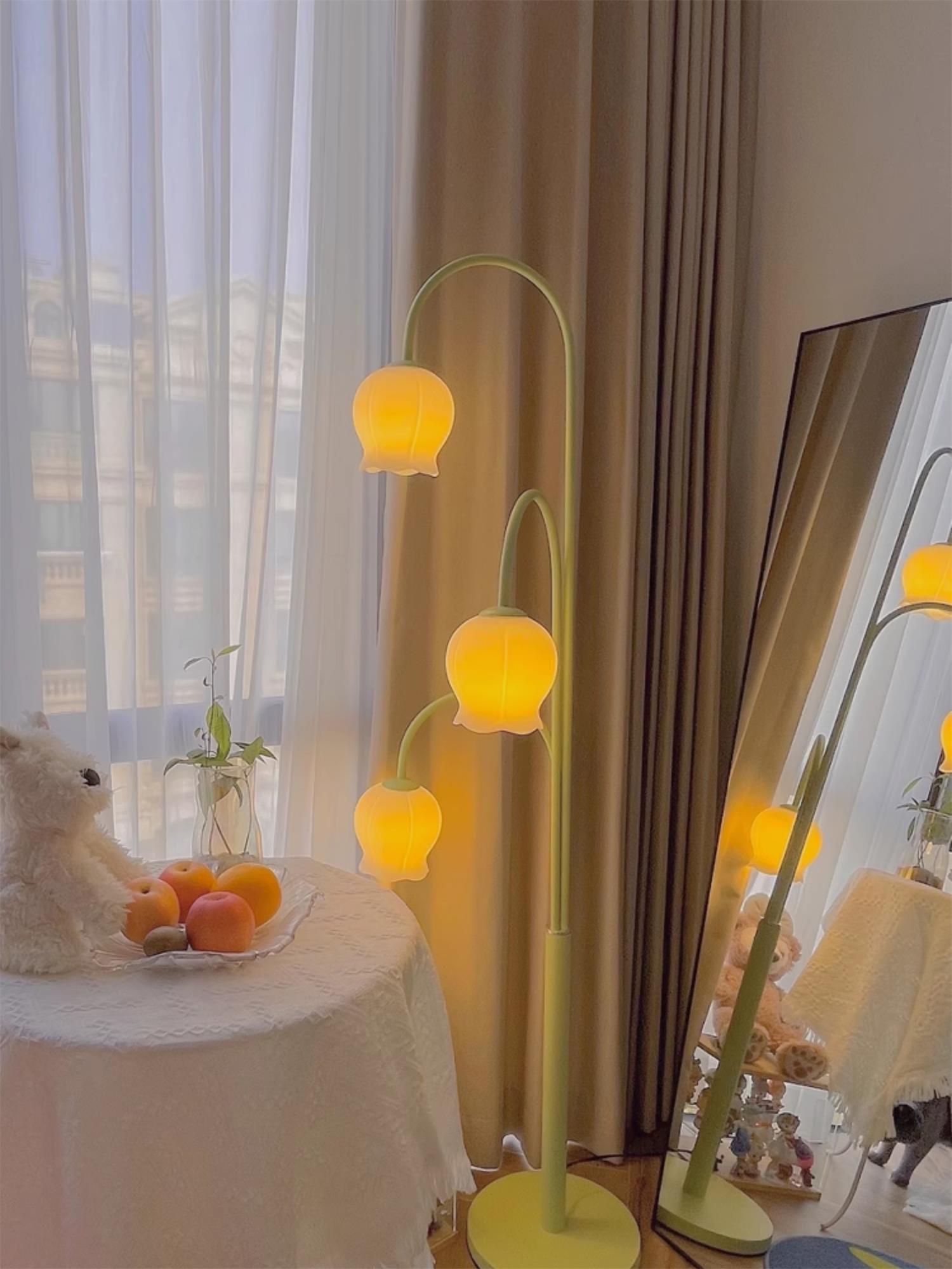 Bell Orchid Floor Lamp - Lamp Copper