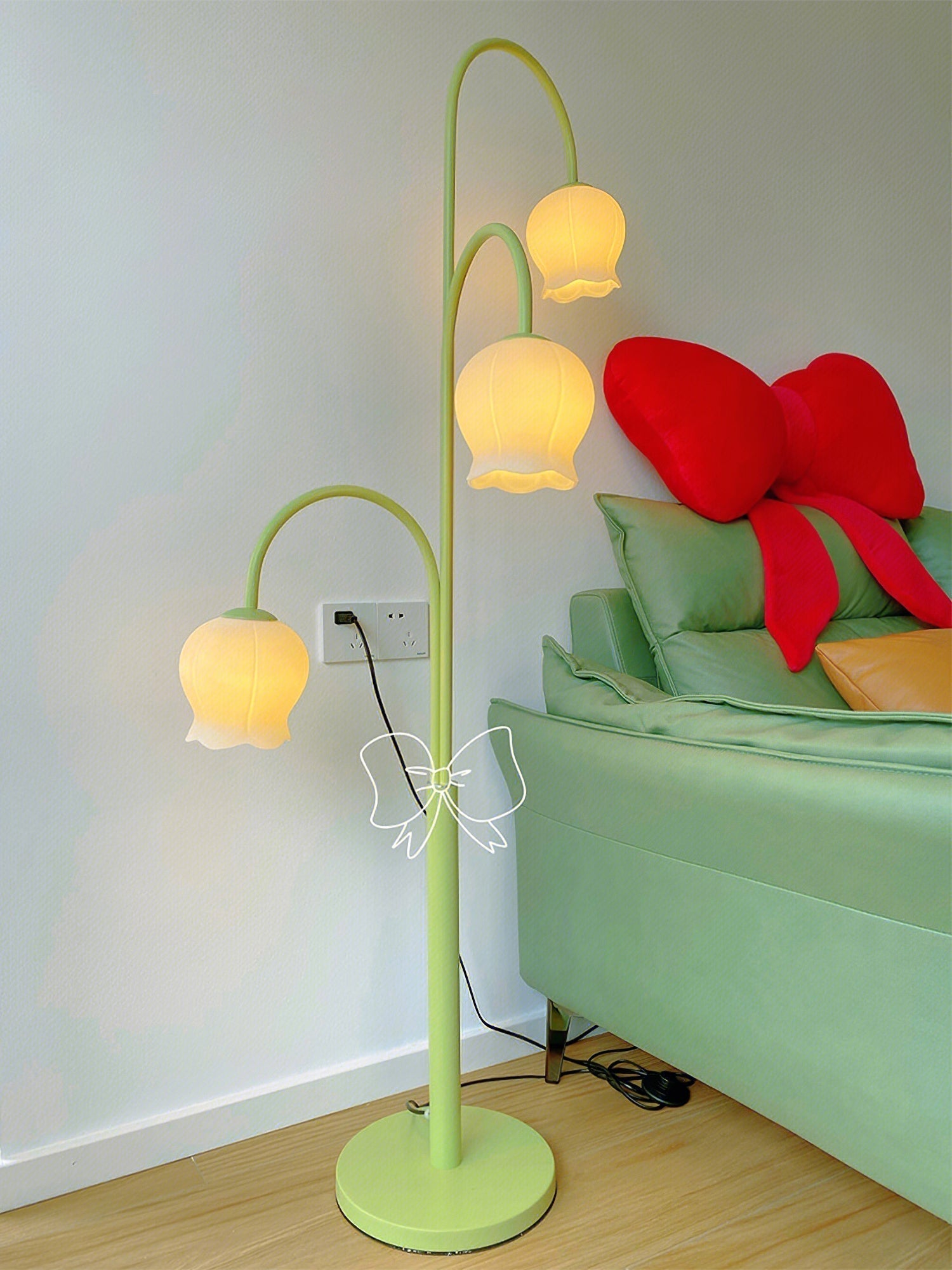 Bell Orchid Floor Lamp - Lamp Copper